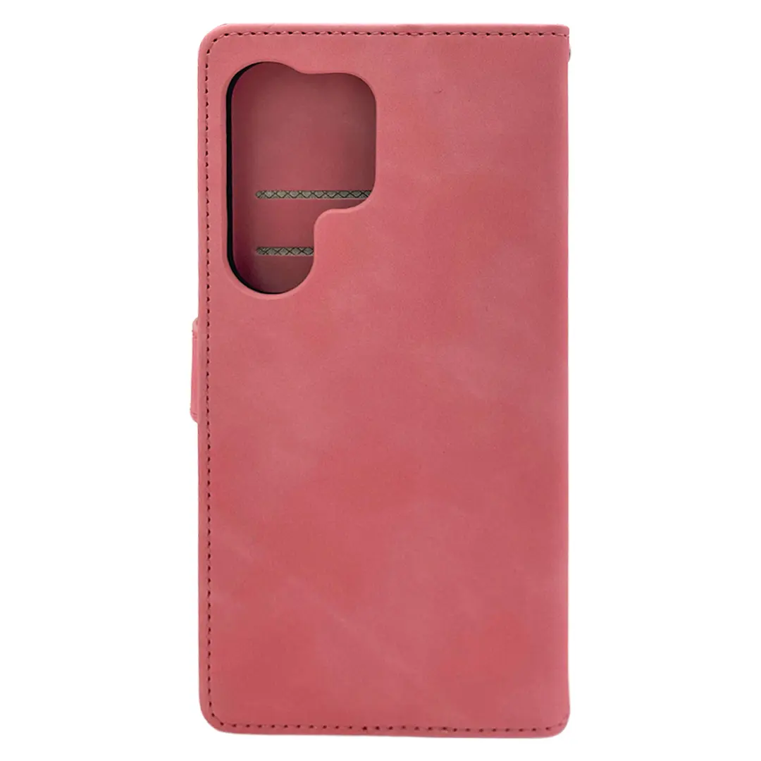 Samsung Galaxy S25 Ultra PU Leather Wallet Case Pink